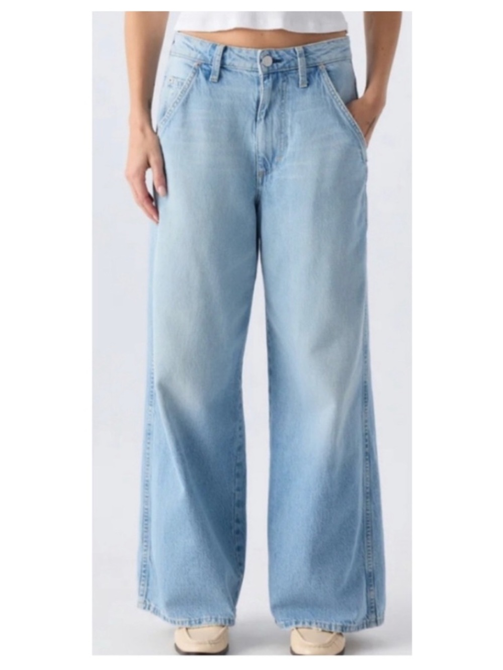 AMO Isabel Radical Wide Leg Relaxed Denim Jeans Mid Rise | 29 NWT